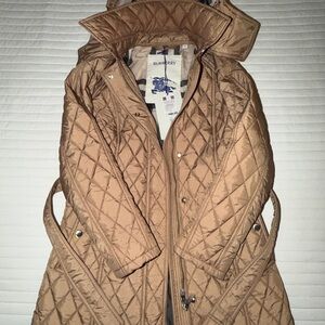 Burberry Camel and Black Striped Jacket/Coat